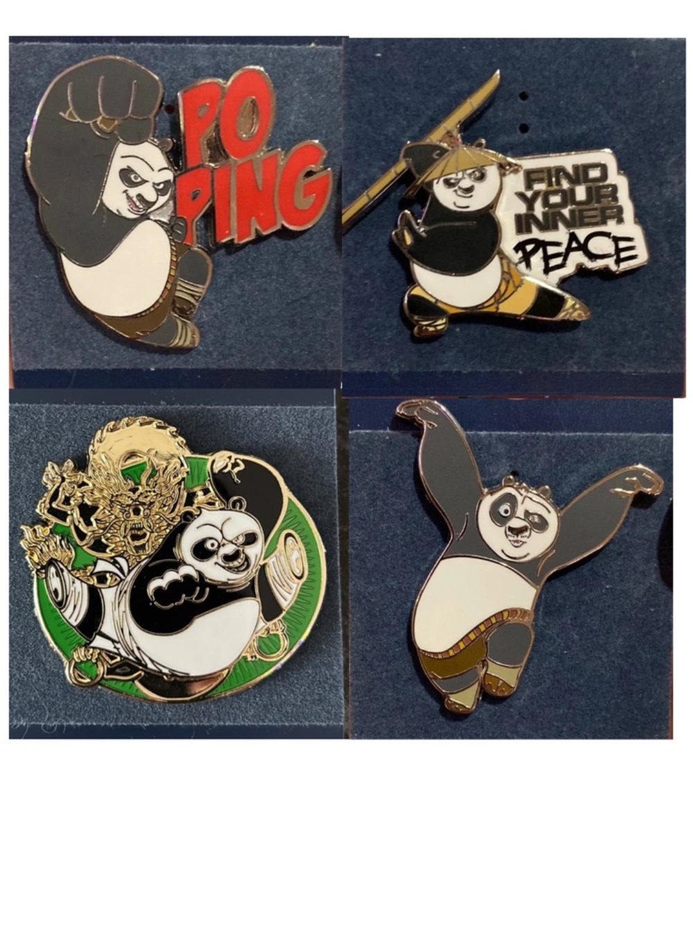 Universal Studios Kung Fu Panda Collector's Pins x 4